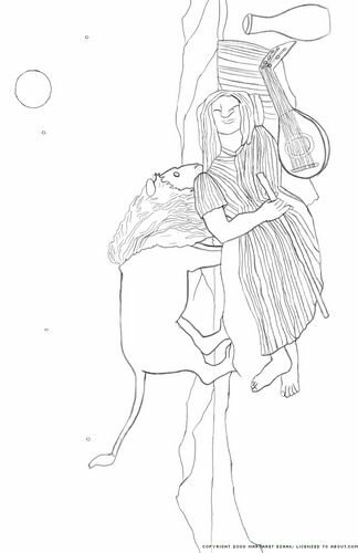 Sleeping Gypsy coloring page